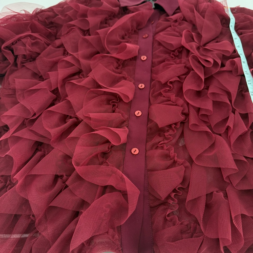 Insight Ruffled Long Sleeve Button Down Shirt - Picture 6 of 8